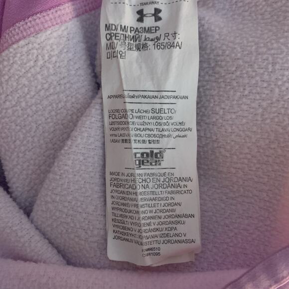 Under Armour Hoodie Women's Size Medium Finger Holes Petal Pink Cold Gear PA3MEP - Picture 6 of 8